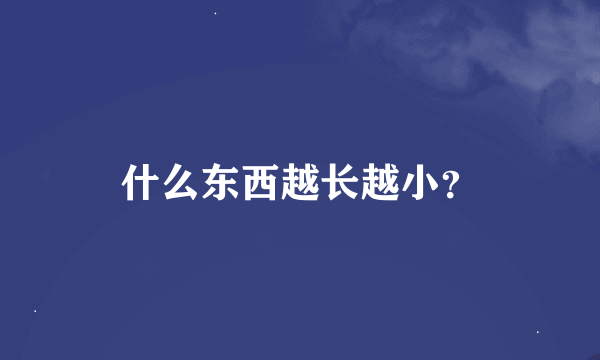 什么东西越长越小？