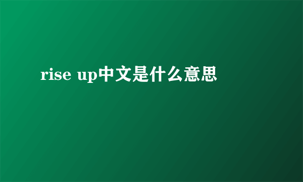 rise up中文是什么意思