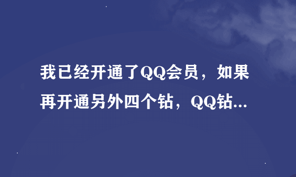 我已经开通了QQ会员，如果再开通另外四个钻，QQ钻皇图标会自动点亮吗