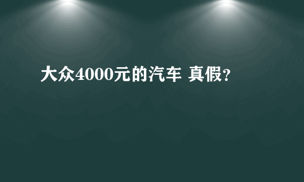 大众4000元的汽车 真假？