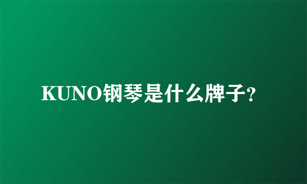 KUNO钢琴是什么牌子？