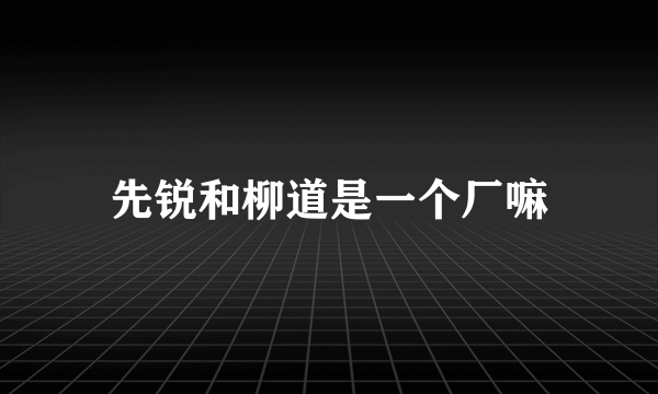 先锐和柳道是一个厂嘛