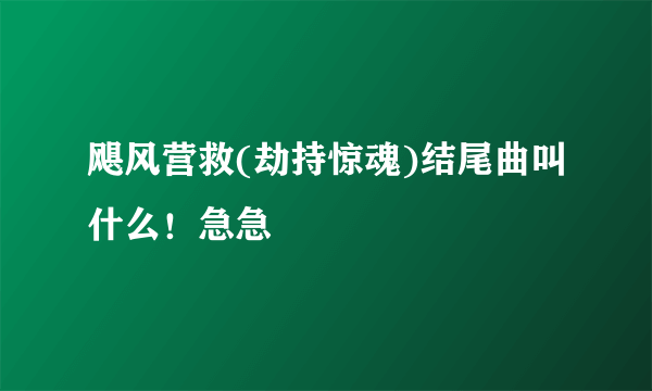 飓风营救(劫持惊魂)结尾曲叫什么！急急