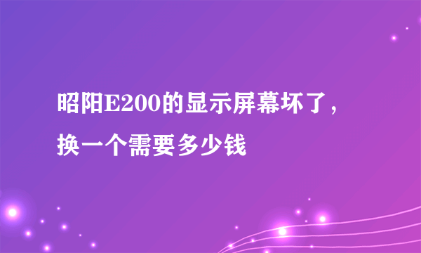 昭阳E200的显示屏幕坏了，换一个需要多少钱