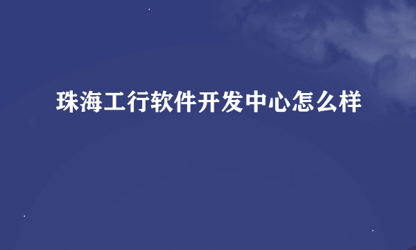 珠海工行软件开发中心怎么样