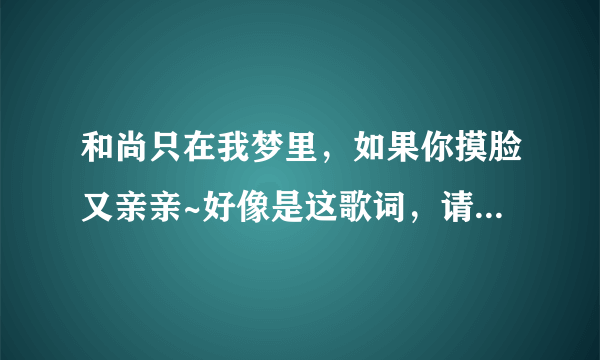 和尚只在我梦里，如果你摸脸又亲亲~好像是这歌词，请问这首歌歌名是什么呀？