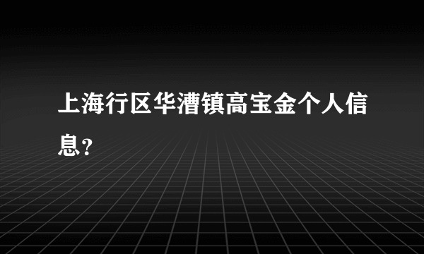 上海行区华漕镇高宝金个人信息？