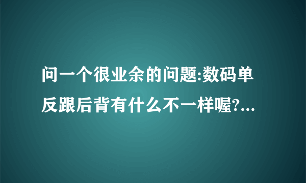 问一个很业余的问题:数码单反跟后背有什么不一样喔?是不是机背已经包含了数码相机