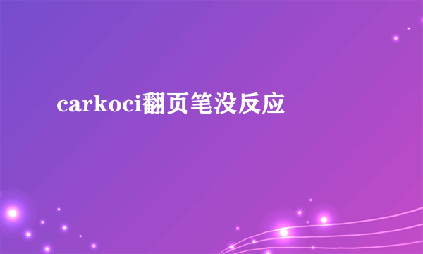 carkoci翻页笔没反应