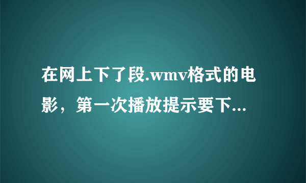 在网上下了段.wmv格式的电影，第一次播放提示要下载编码器，那以后是不是每次播放都要下载一遍呢？