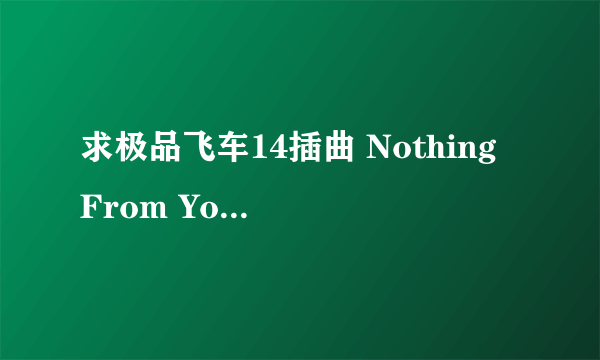 求极品飞车14插曲 Nothing From You 歌词