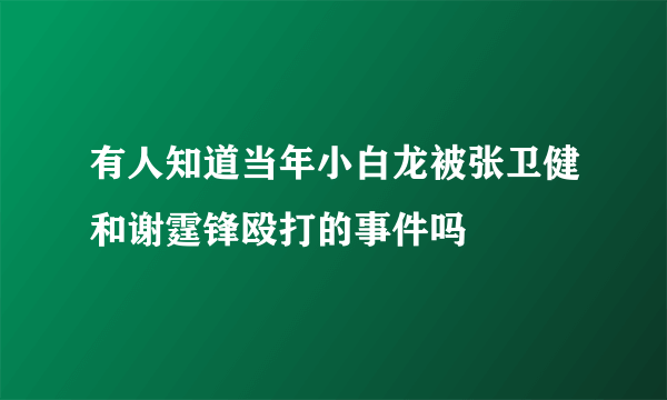 有人知道当年小白龙被张卫健和谢霆锋殴打的事件吗