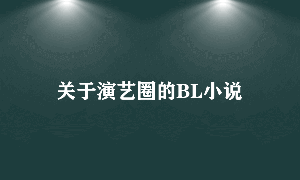 关于演艺圈的BL小说