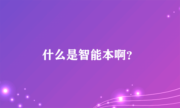 什么是智能本啊？