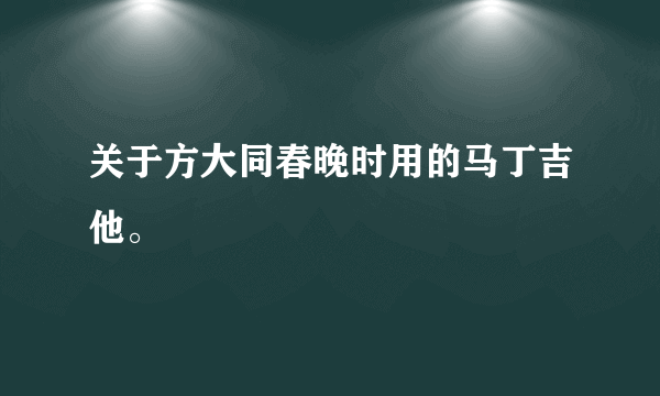 关于方大同春晚时用的马丁吉他。