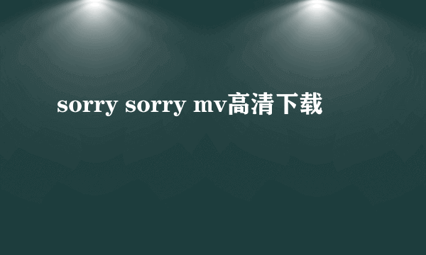 sorry sorry mv高清下载