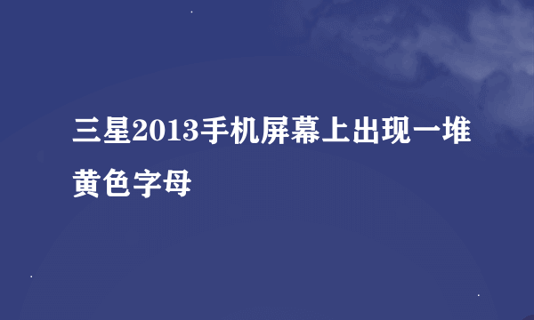 三星2013手机屏幕上出现一堆黄色字母