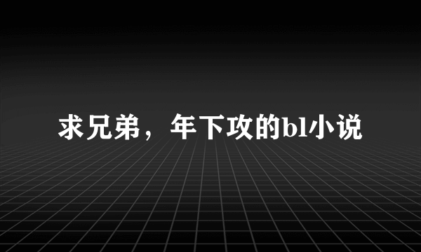 求兄弟，年下攻的bl小说