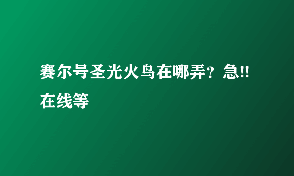 赛尔号圣光火鸟在哪弄？急!!在线等