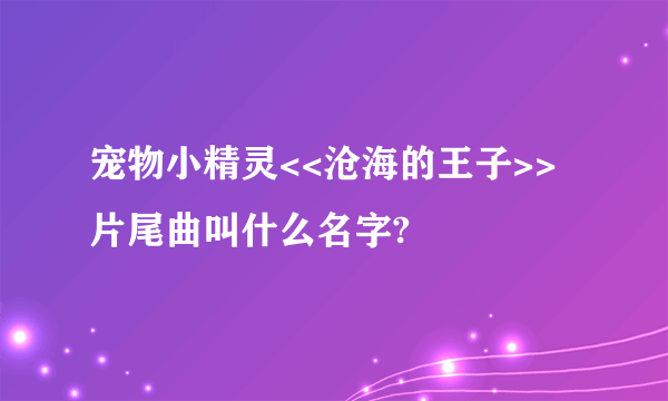 宠物小精灵<<沧海的王子>>片尾曲叫什么名字?