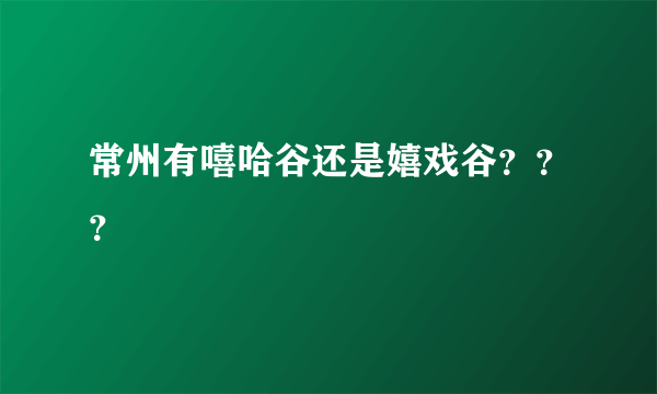 常州有嘻哈谷还是嬉戏谷？？？