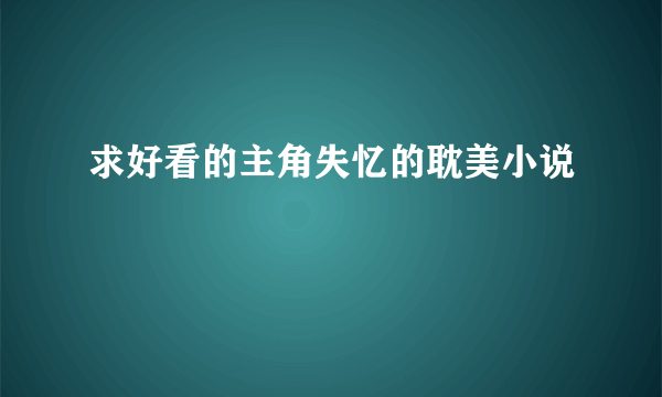 求好看的主角失忆的耽美小说