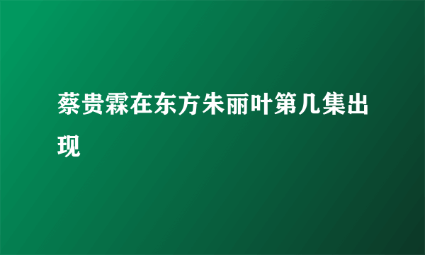 蔡贵霖在东方朱丽叶第几集出现