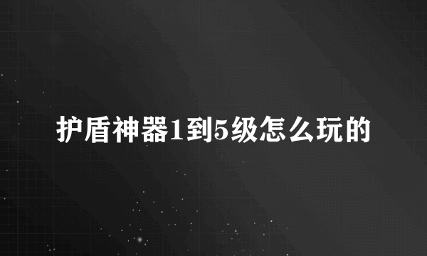 护盾神器1到5级怎么玩的