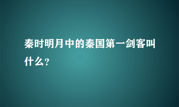 秦时明月中的秦国第一剑客叫什么？