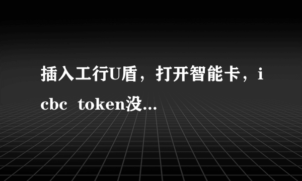 插入工行U盾，打开智能卡，icbc  token没有显示出来，其它六项显示不存在，请问现在要怎么处理，谢谢。