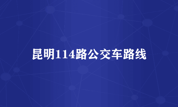 昆明114路公交车路线