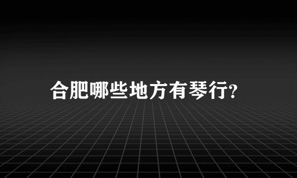 合肥哪些地方有琴行？