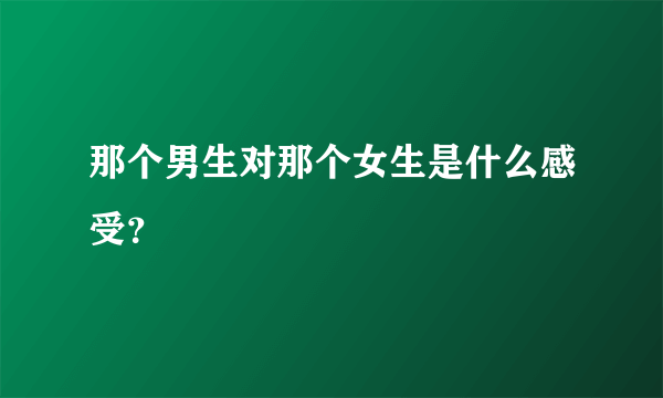 那个男生对那个女生是什么感受？