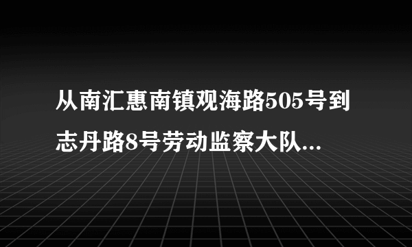 从南汇惠南镇观海路505号到志丹路8号劳动监察大队怎么走？