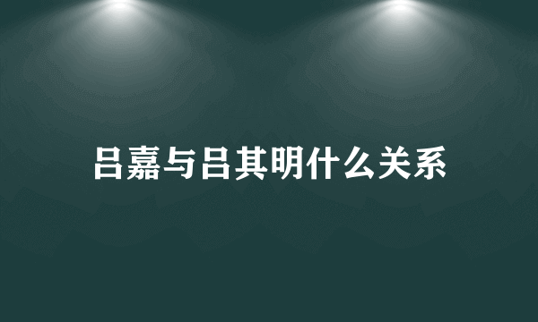 吕嘉与吕其明什么关系