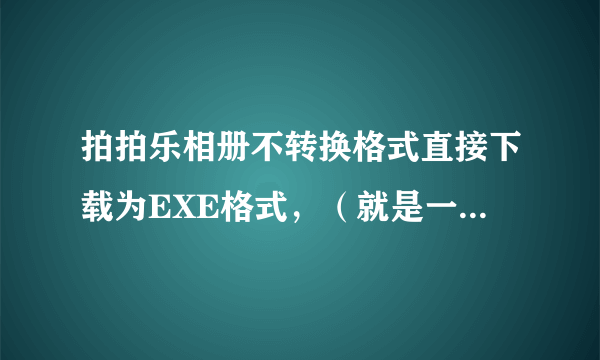 拍拍乐相册不转换格式直接下载为EXE格式，（就是一个F符号）下载后可以转移到别的电脑播放吗？