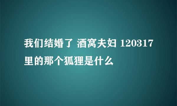 我们结婚了 酒窝夫妇 120317里的那个狐狸是什么