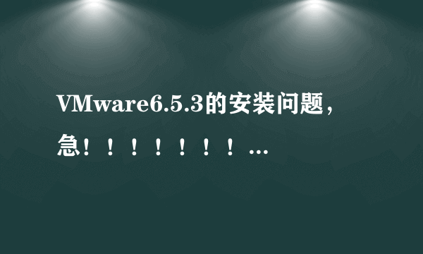 VMware6.5.3的安装问题，急！！！！！！！！！！！！