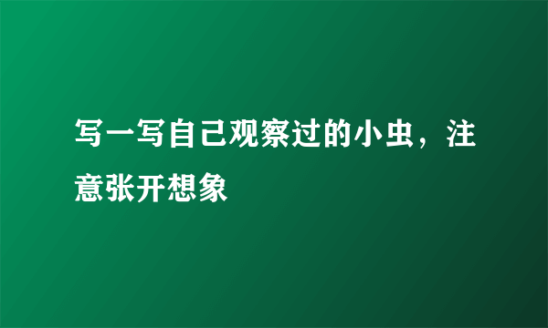 写一写自己观察过的小虫，注意张开想象