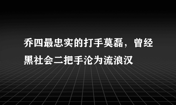 乔四最忠实的打手莫磊，曾经黑社会二把手沦为流浪汉