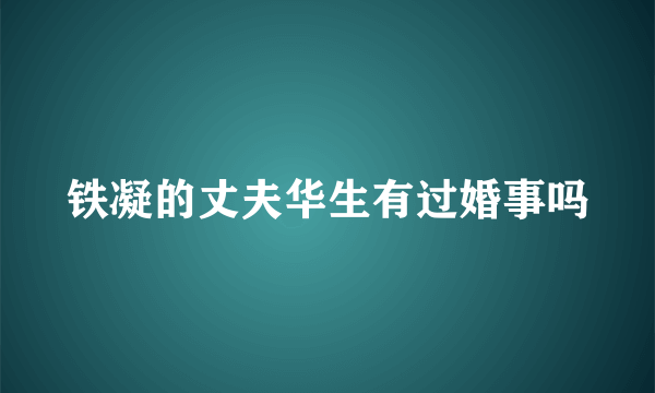 铁凝的丈夫华生有过婚事吗