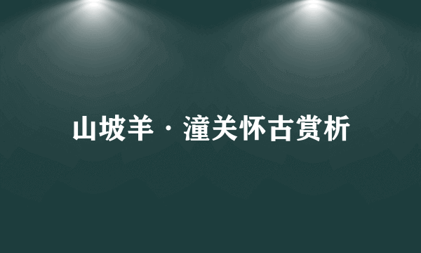 山坡羊·潼关怀古赏析