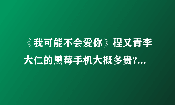 《我可能不会爱你》程又青李大仁的黑莓手机大概多贵?ps.附图的加分