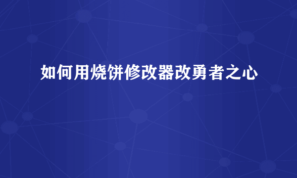 如何用烧饼修改器改勇者之心