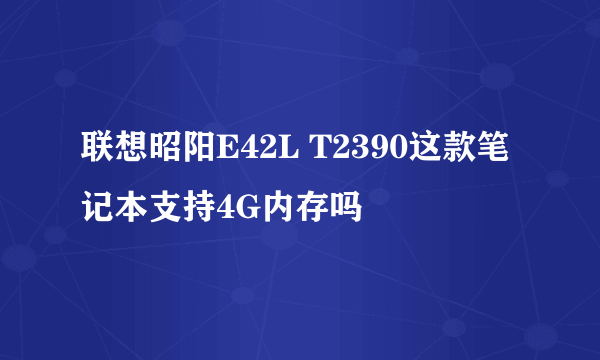 联想昭阳E42L T2390这款笔记本支持4G内存吗