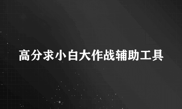 高分求小白大作战辅助工具