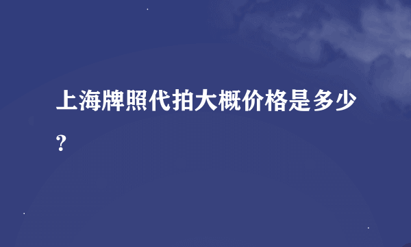 上海牌照代拍大概价格是多少？