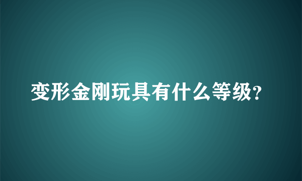 变形金刚玩具有什么等级？