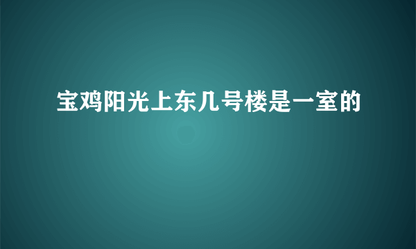 宝鸡阳光上东几号楼是一室的