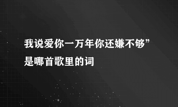 我说爱你一万年你还嫌不够”是哪首歌里的词